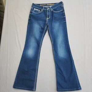 Cruel Denim Hannah jeans women's size 28/5 L ink blue colour Flare embroidered